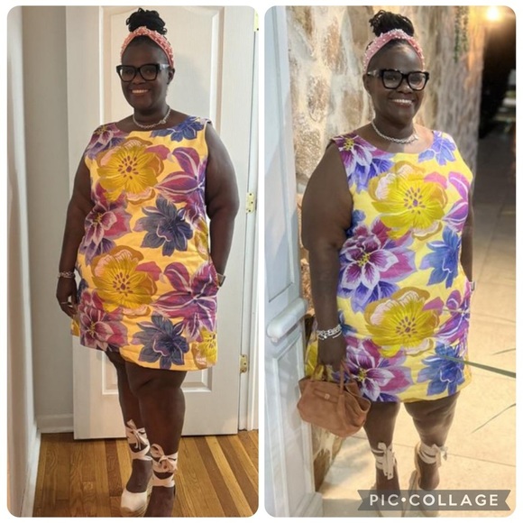 NWT new XL FARM Rio Anthropologie quilted shift dress sleeveless floral yellow - Picture 16 of 17